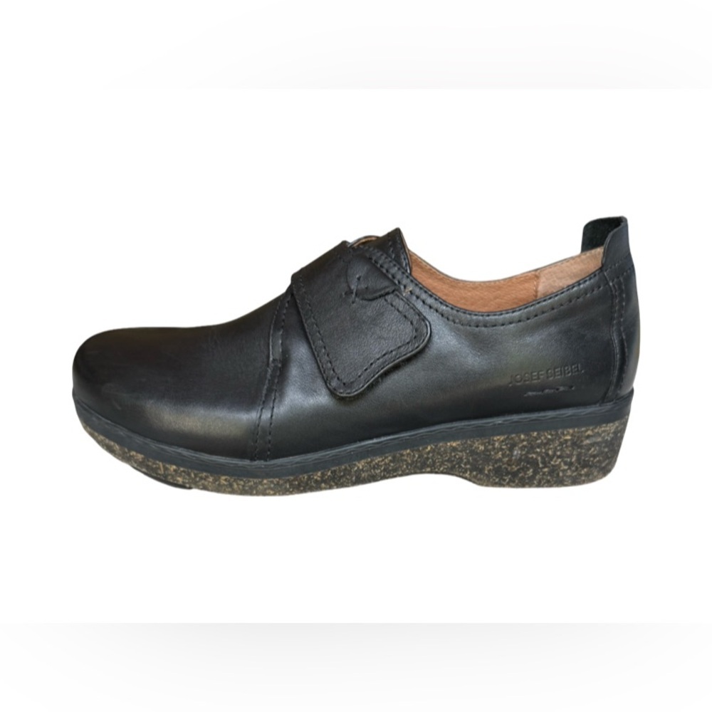 Josef Seibel Darla Black Leather Casual Shoes Womens size 7.5 EUR 38